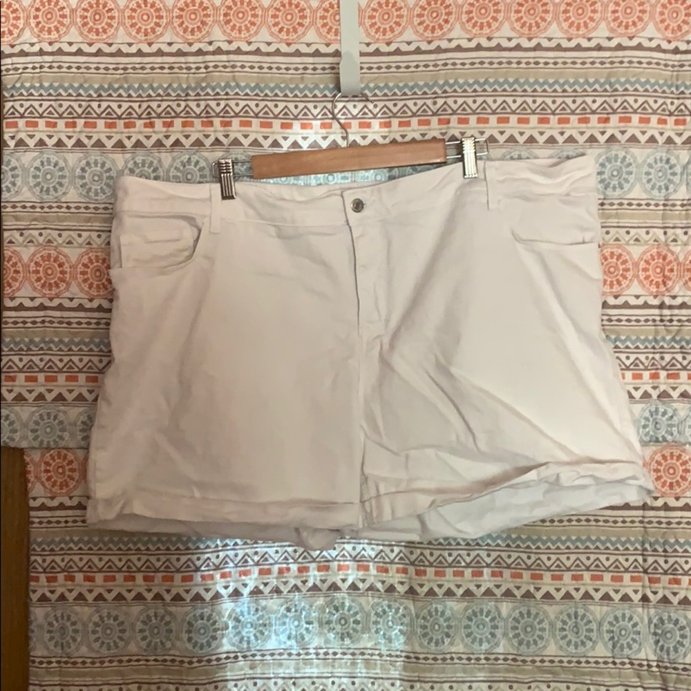 White jean shorts